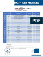 Cronograma de Provas 1 Série EM