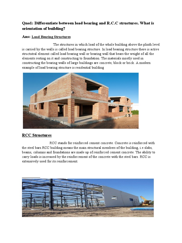 RCC vs Load Bearing Structures Explained | PDF | Room | Wall