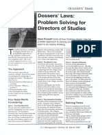 Dossers' Laws: Problem Solving Approaches