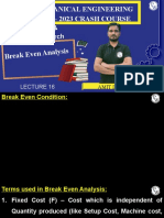 Lec 16 - Break Even Analysis