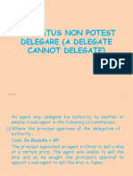 Delegatus Non Potest Delegare (A Delegate Cannot