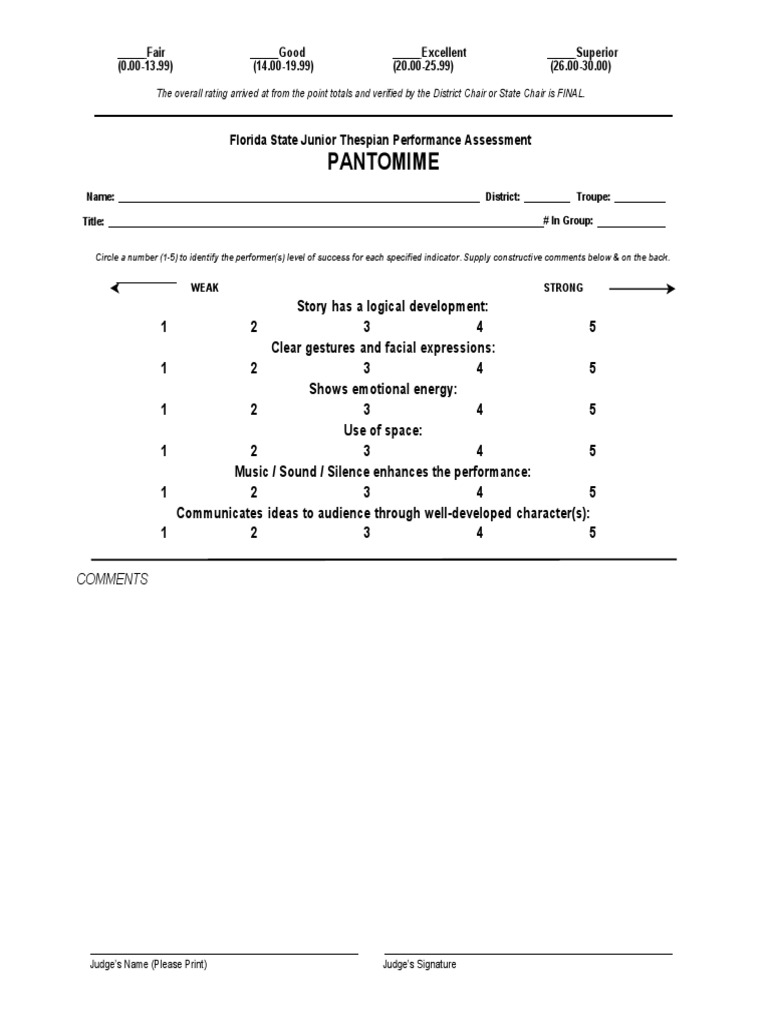 Pantomime FSJT | PDF