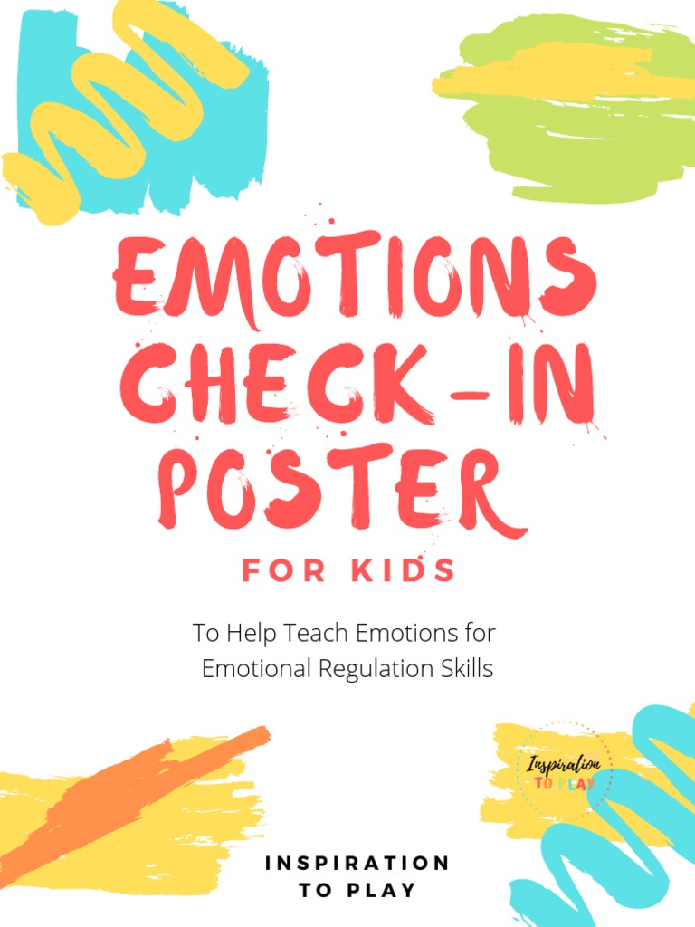 Kids' Emotions Check-In Poster | PDF | Emotions | Cognitive Science