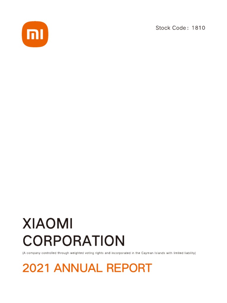 2021 Annual Report - ENG | PDF | Xiaomi | Equity (Finance)