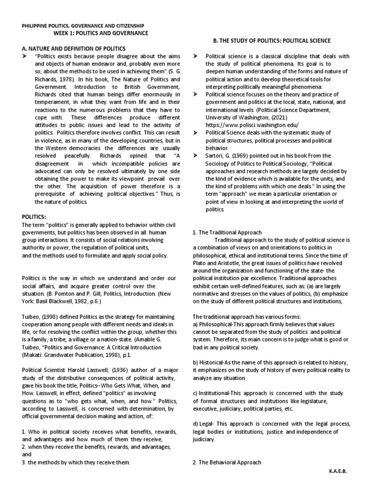 Understanding Politics and Governance | PDF | Governance | Political ...