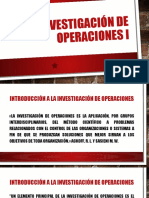 Investigación de Operaciones I