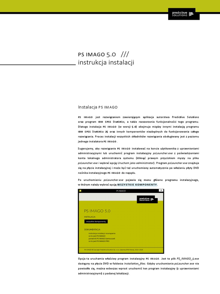 Ps Imago Installation Instructions PL | PDF