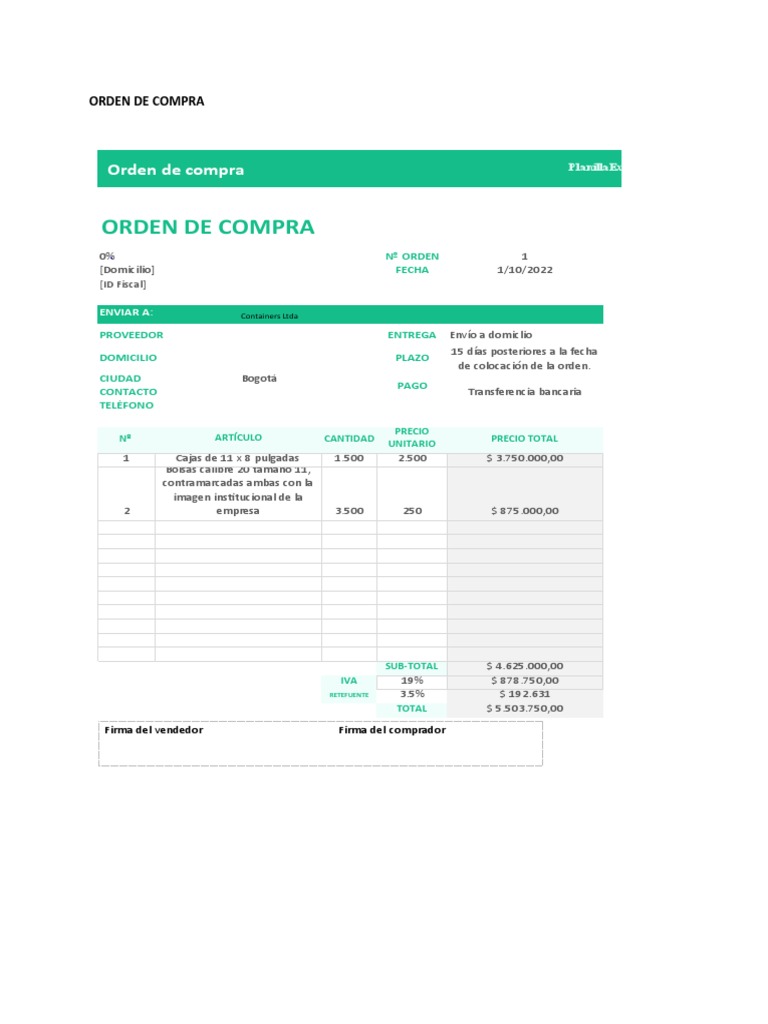 Orden de Compra | PDF