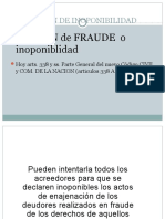 Acción de inoponibilidad para actos de enajenación en fraude de acreedores