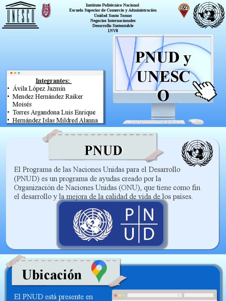 Presentacion PNUD y UNESCO (Azul) PDF Programa de las Naciones