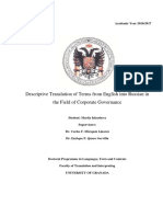 Descriptive Translation of Terms From English Into Russian in The Field of Corporate Governance