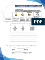 Comunicación-Ficha de Trabajo - Los Verbos - Tiempo, Persona y Número Reforzamiento