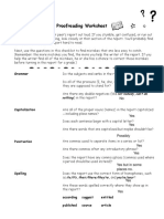 Proofreading Worksheet