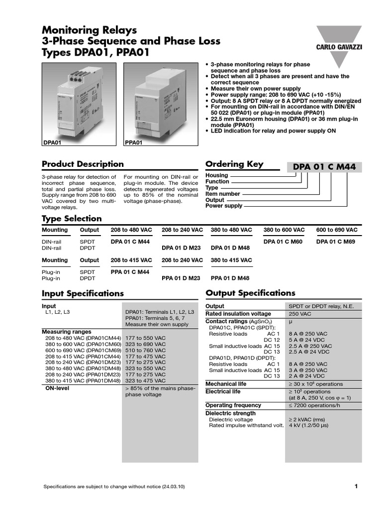 Monitoring 3Phase Power Systems An Overview of DPA01 and PPA01 Relay