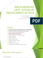 Etapas para Elaboração de Projeto - Sistema de Abastecimento de Água