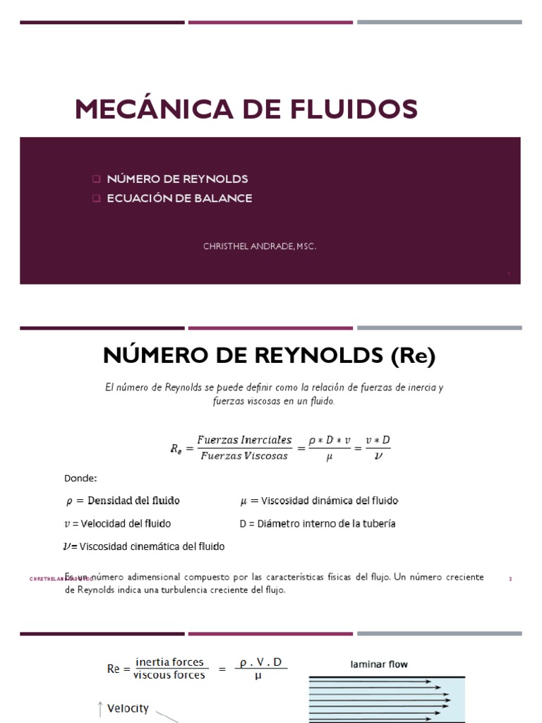 Numero de Reynolds PDF Numero Reynolds Turbulencia