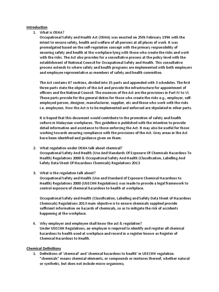 Introduction Pdf Occupational Safety And Health Occupational