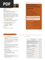 Folheto - Doutoramento em Didáctica de Ciências e Tecnologia