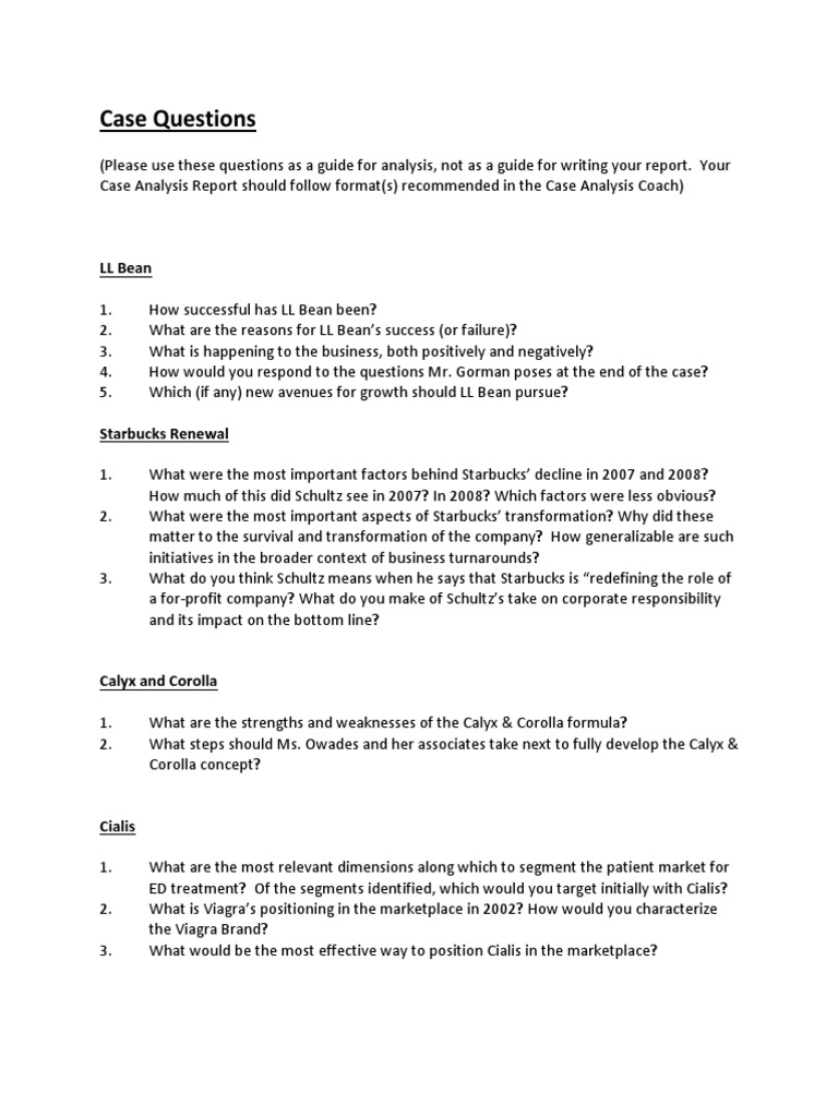 Case Questions PDF Marketing Business Economics