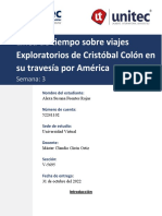 Tarea 3.1 Línea de Tiempo Sobre Viajes Exploratorios de Cristóbal Colón en Su Travesía Por América