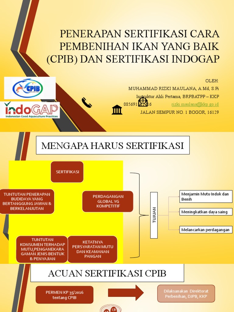 Sertifikasi CPIB dalam Pembenihan Ikan | PDF | Bisnis | Teknologi ...