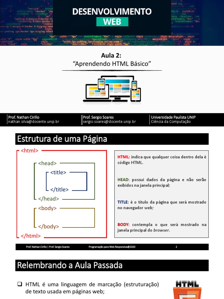 Uma Introdução aos Elementos Estruturais Básicos em HTML | PDF | Html ...