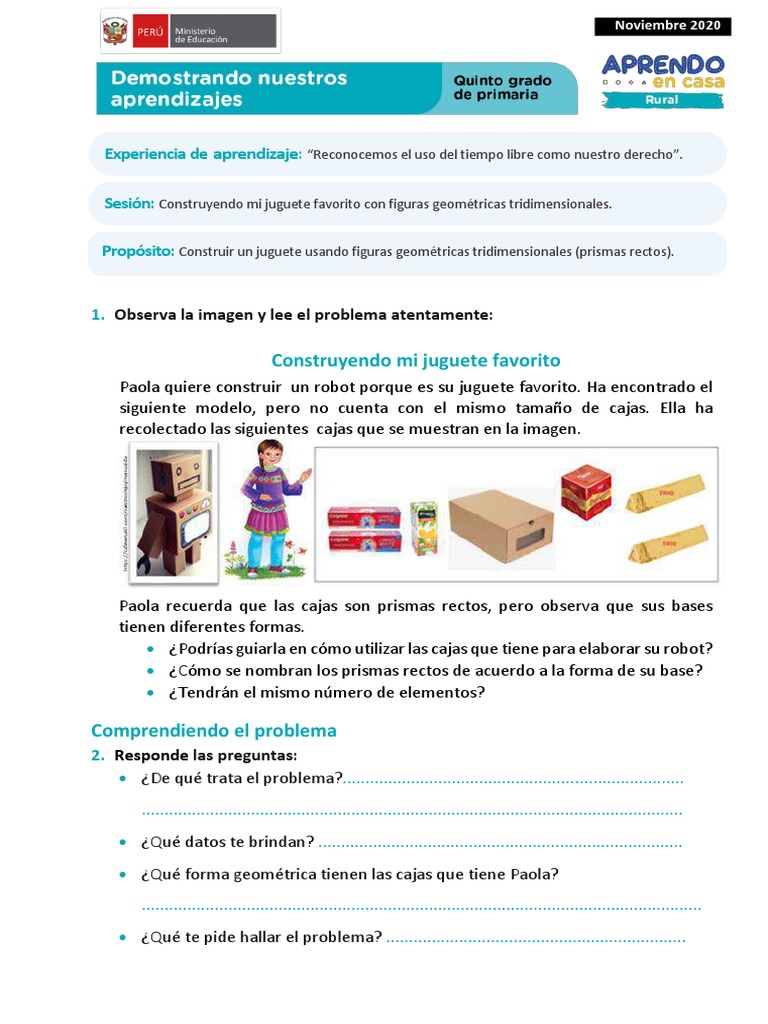So PPTX - Ficha 2 Sesion 2 Exp 1 Matematica Quinto Grado-Noviembre 2020 ...
