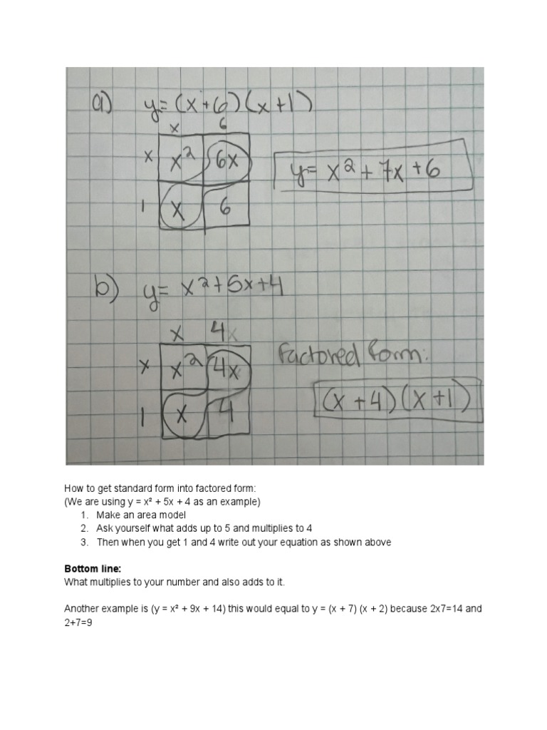How To Get Standard Form Into Factored Form | PDF