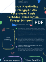 Pengaruh Kreativitas Guru Mengajar Dan Kecerdasan Logis Terhadap Pemahaman Konsep Matematis