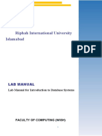 Lab Manual for Introduction to Database Systems