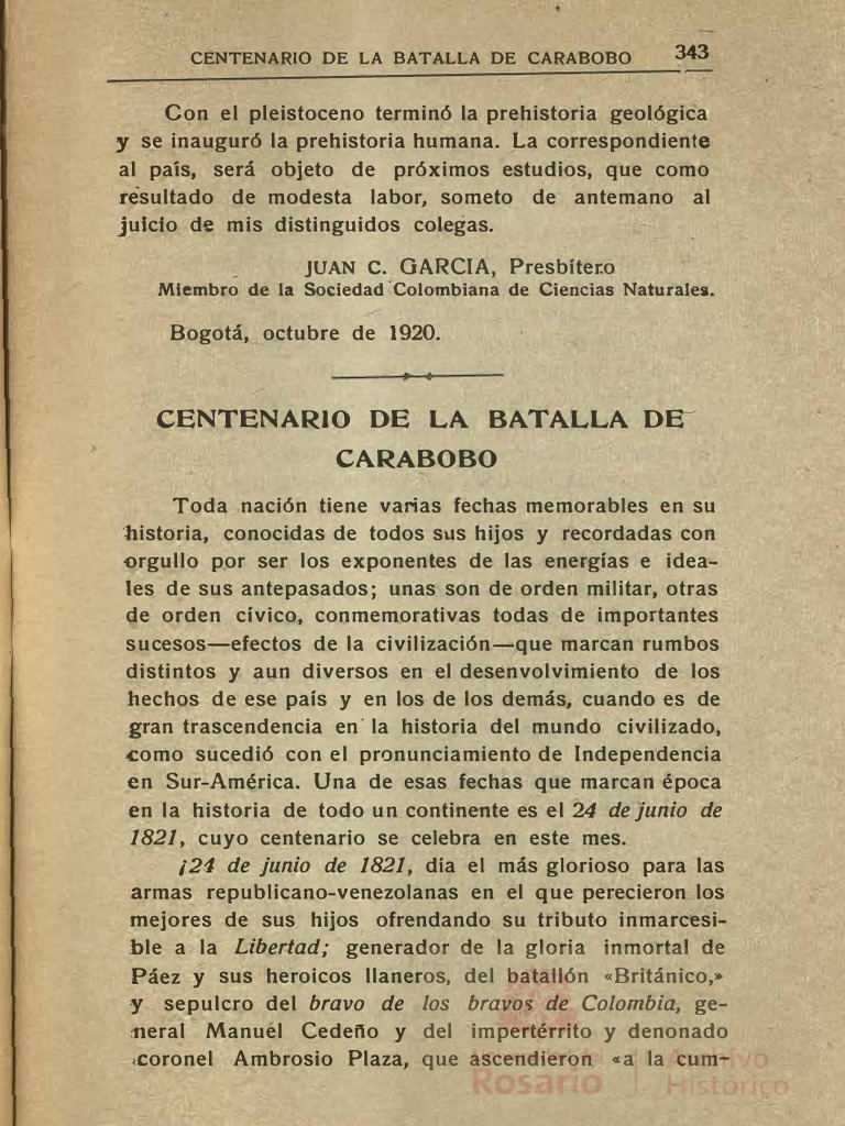 4 Centenario de La Batalla de Carabobo Pag 343 356 | PDF | Militar
