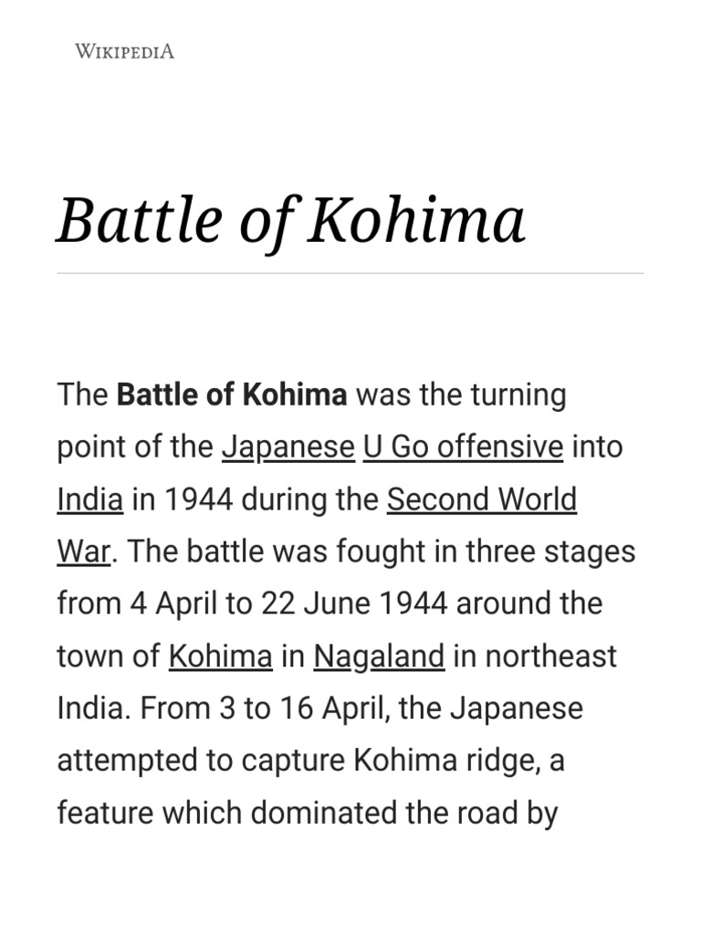 Battle of kohima wikipedia descargar gratis pdf military