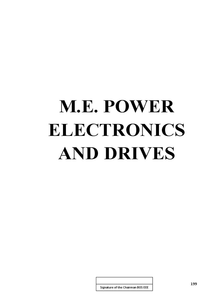 M.E Power Electronics and Drives Semester I To IV R 14 PDF