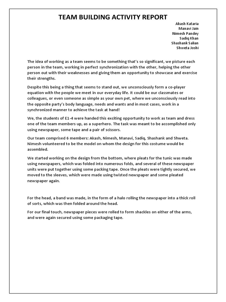 Team Building Project Report | PDF