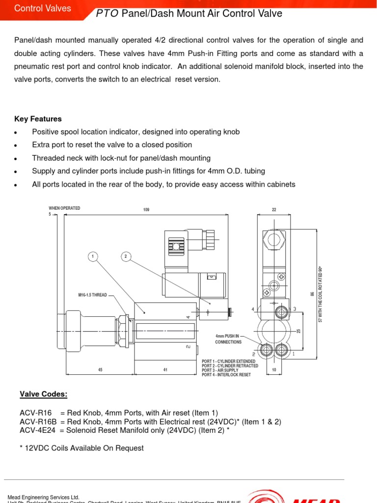 PTO Air Control Valve Overview | PDF