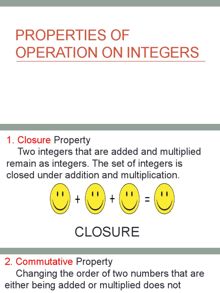 3 properties of operation on integers pdf multiplication numbers