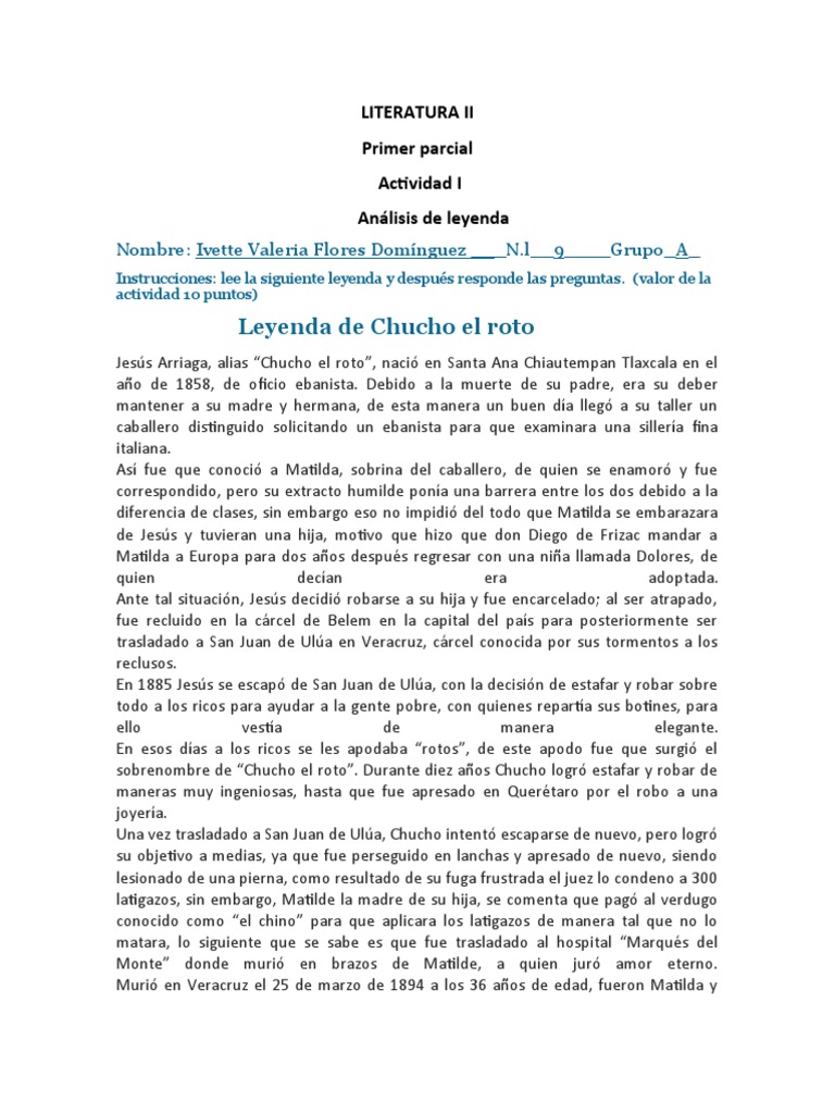 Leyenda de Chucho el Roto | PDF
