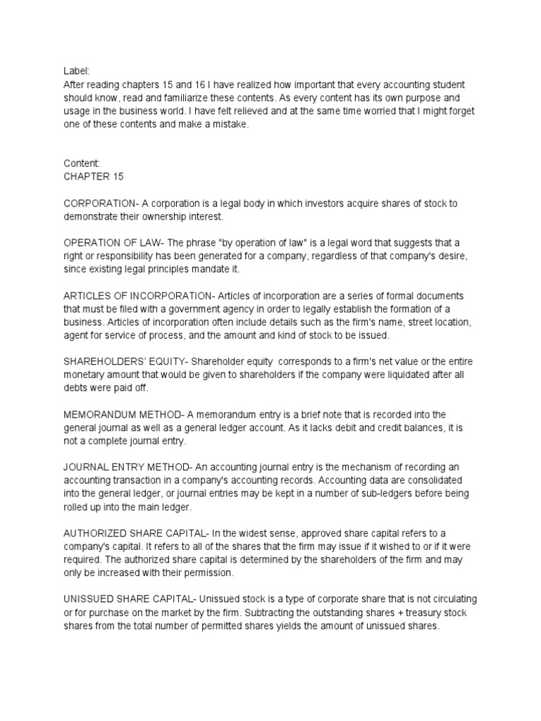 List & Define PDF Dividend Stocks