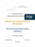 Ejecución financiera de la inversión pública de la Secretaría de Educación al IV trimestre 2021