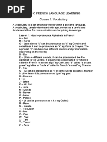 Basic French Language Learning 1