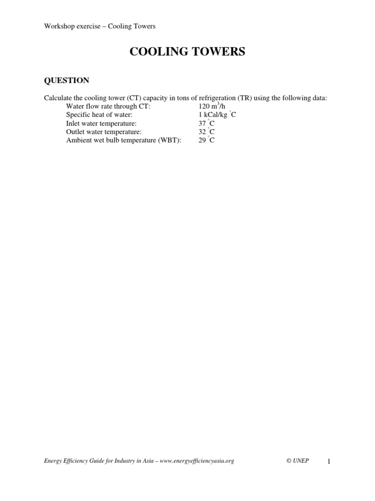 Workshop Exercise - Cooling Towers | PDF | Science & Mathematics ...