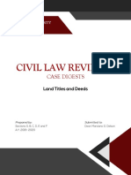 Civil Law II Case Digests - Land Titles & Deeds (Textbook + 1719) (4SBCDEF1920)