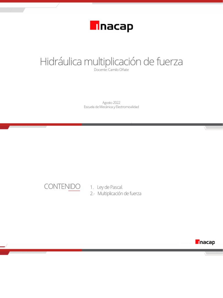 Multiplicación de Fuerza Hidráulica | PDF | Presión | Líquidos