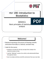 HST 190 Introduction to Biostatistics Lecture 1