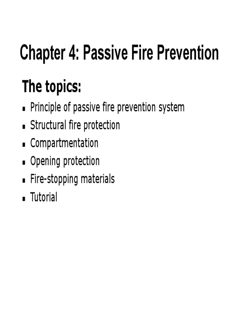 Chapter 4 Passive Fire Prevention | PDF | Wall | Duct (Flow)