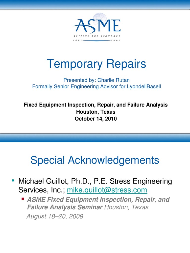 ASME Temporary Repairs 101410-1 | PDF