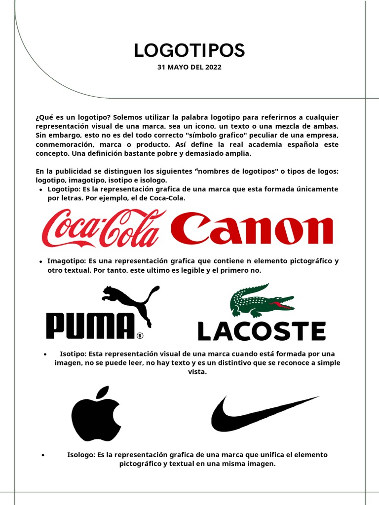 Tipos y características de logotipos | PDF | Logos | Marca