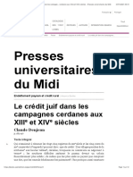 Endettement Paysan Et Crédit Rural - Le Crédit Juif Dans Les Campagnes Cerdanes Aux XIIIe Et XIVe Siècles - Presses Universitaires Du Midi