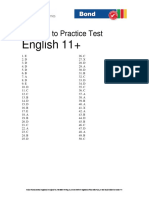 Bond 11 Plus English Test Answers