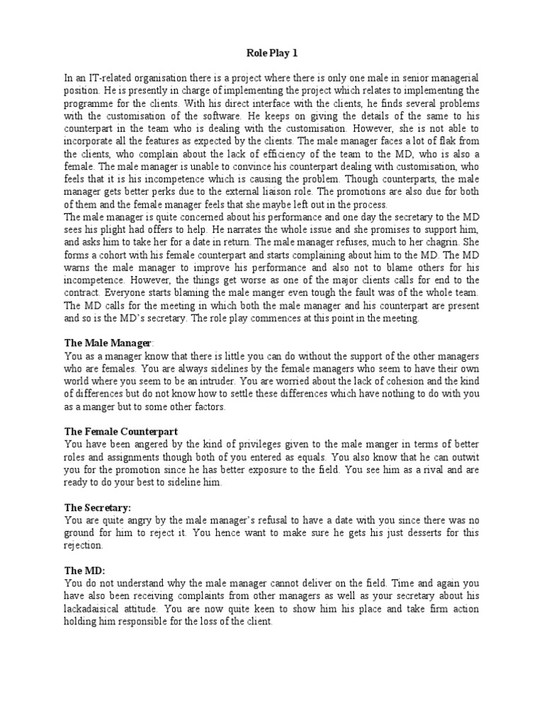 DiversityRole Play Gender PDF